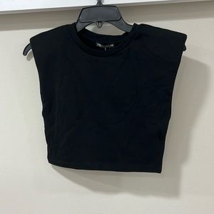 Zara cropped tank top color black size medium